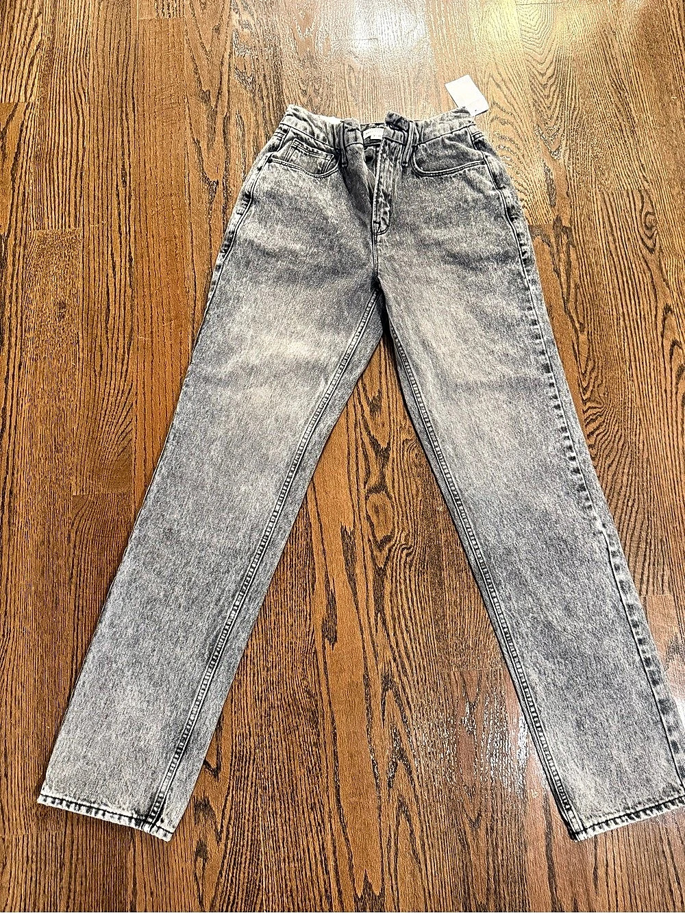 Good American Good Icon Straight Leg Jeans Gray Waist 26